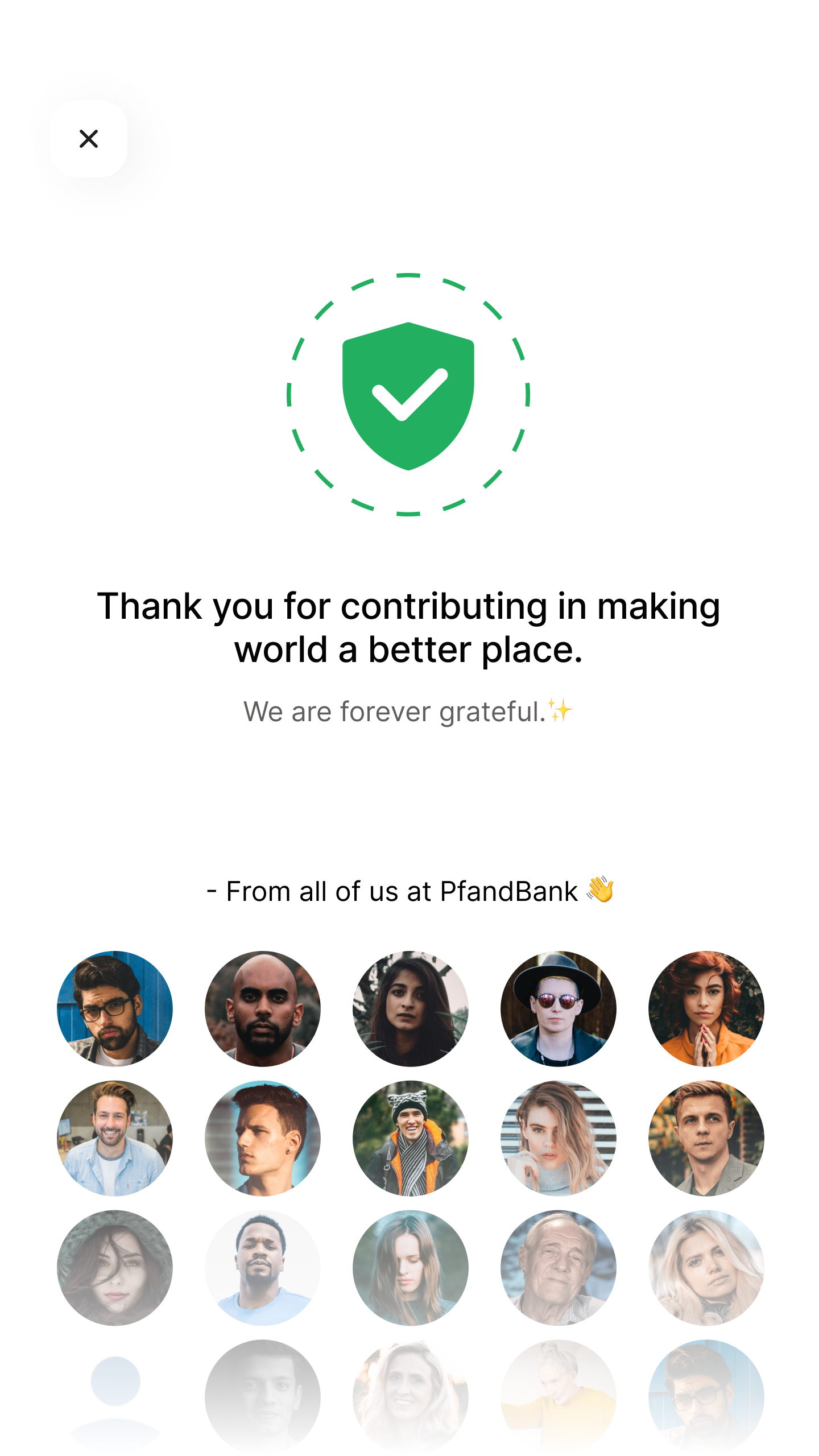 Charity payment previous flow screen 2